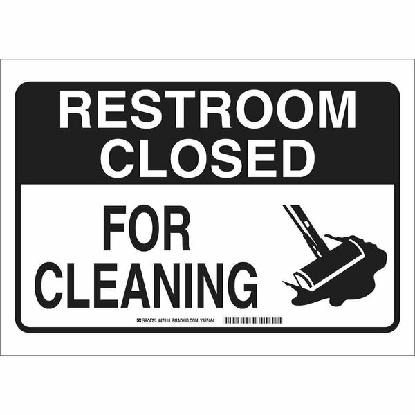 Brady Sign, Safety, Restroom Closed For Cleaning, 57080 57080